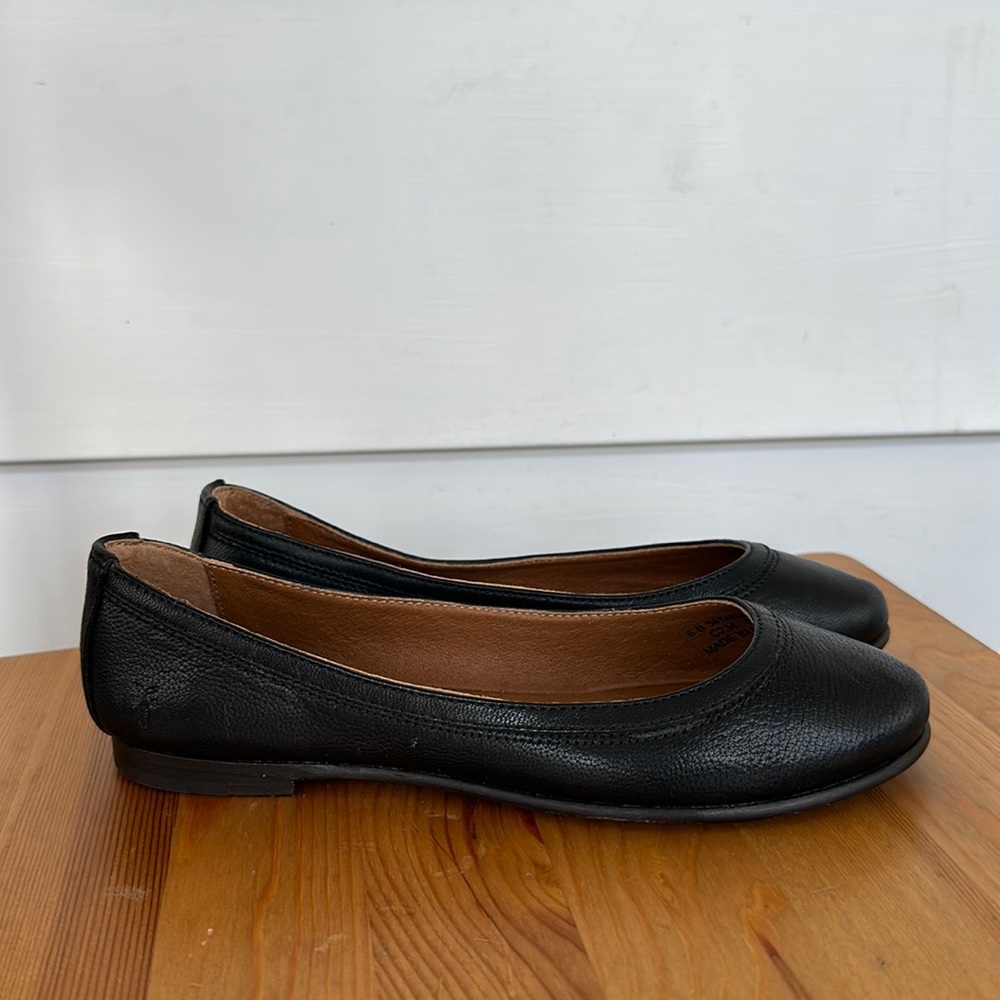 Frye Black Leather Ballet Flats Size 6